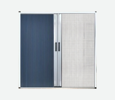 Sliding combination panel with a sunshade screen and fly screen mesh